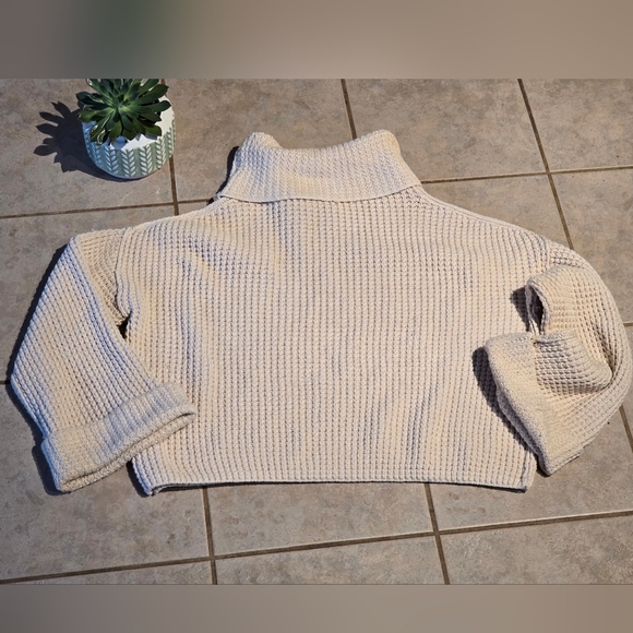 Free People Park City Pullover Cozy Knit Sweater Size Small Oversized Cropped - Picture 4 of 9